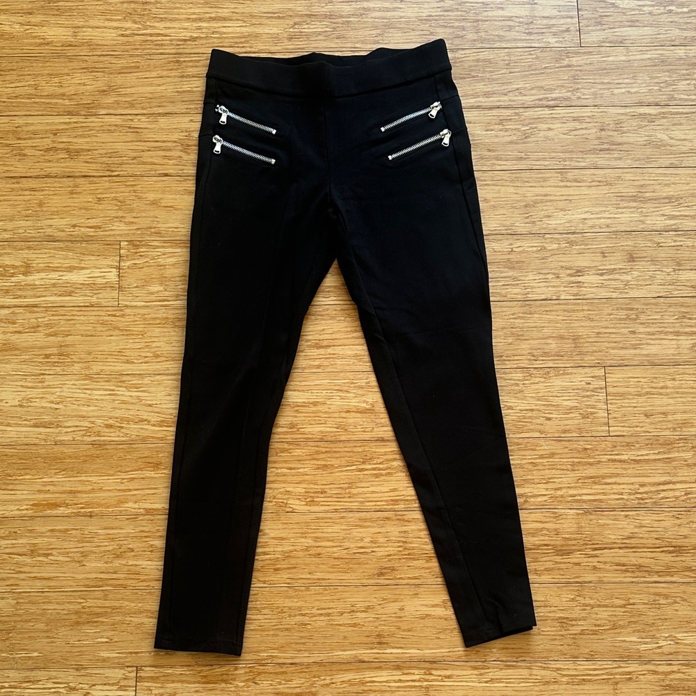 Zara Black women’s  Leggings with Zipper Details